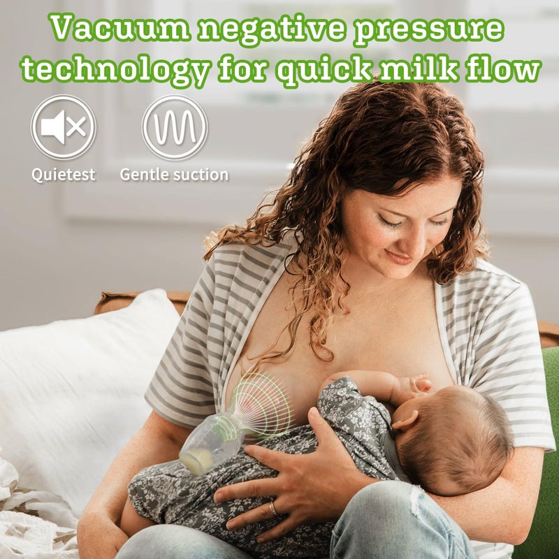 haakaa Manual Breast Pump for Breastfeeding 4oz/100ml and Ladybug Milk Collector 2.5oz/75ml Combo, Food-Grade Silicone - Image 3