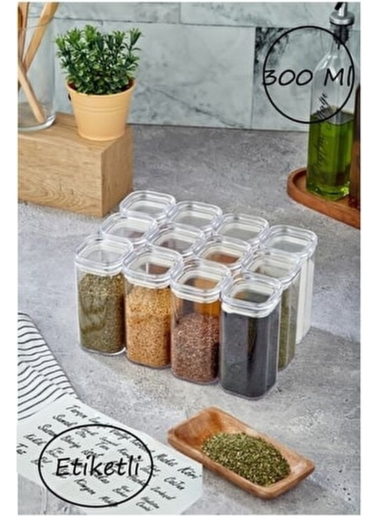 Labeled 12-Piece 300 ml Acrylic Spice Jar Set Storage Container - pzsku/Z7616137541B12CF1D727Z/45/_/1730752331/95da935c-8248-436b-a6af-3bd38fd681c2