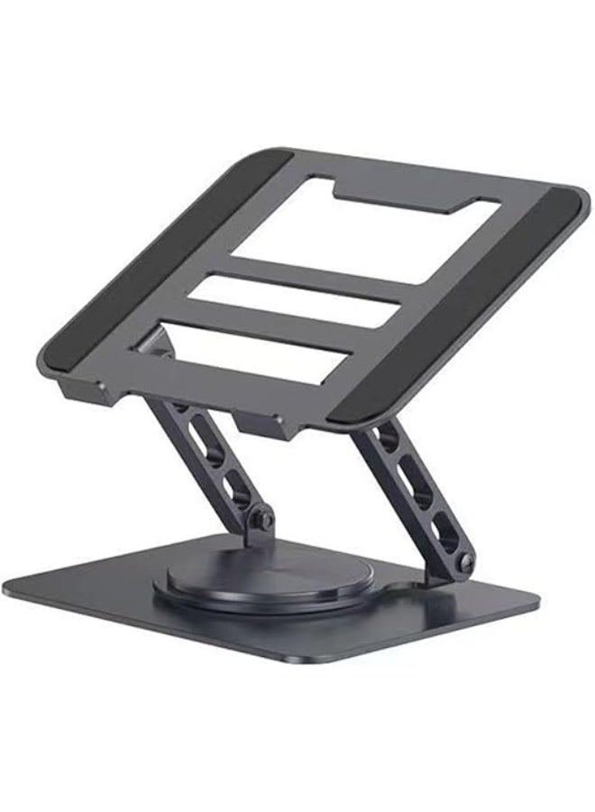 Adjustable Laptop and Tablet Stand with 360° Rotating Base, Foldable Desk Mount for Laptops and Tablets up to 17.3 Inches - Image 1