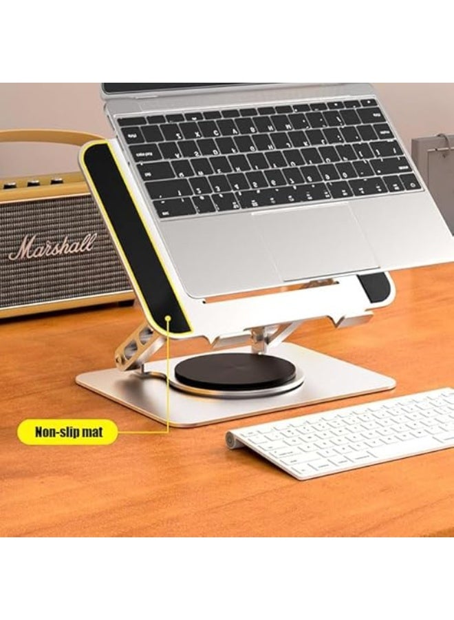 Adjustable Laptop and Tablet Stand with 360° Rotating Base, Foldable Desk Mount for Laptops and Tablets up to 17.3 Inches - Image 3