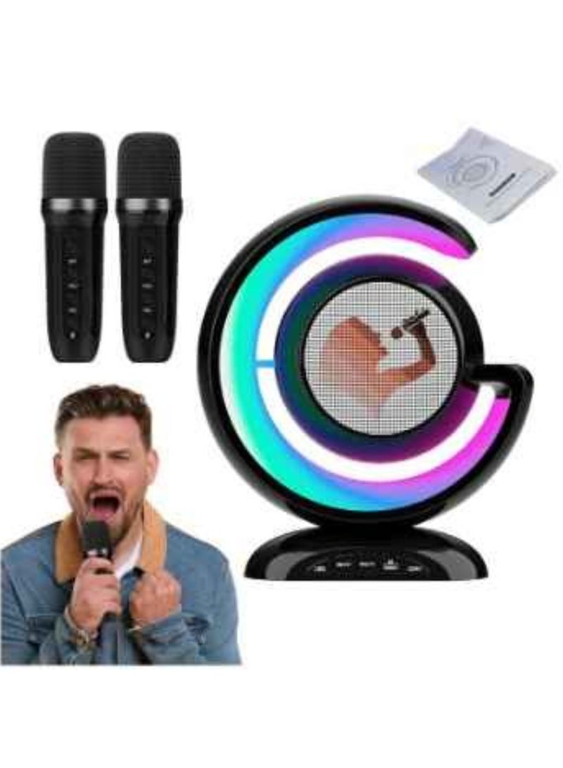 ELTRAZONE 110 Karaoke Machine with Two Wireless Microphones Portable Bluetooths Speaker for Home Karaoke Birthday Party with Microfone Mic and Colorful LED  - Image 5