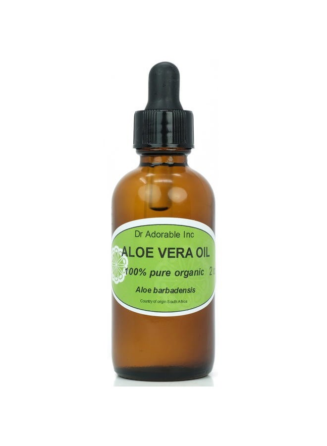 Dr. Adorable Aloe Vera Oil For Skin Hair And Health 2 oz Amber Glass Bottle with Glass Dropper - Image 1