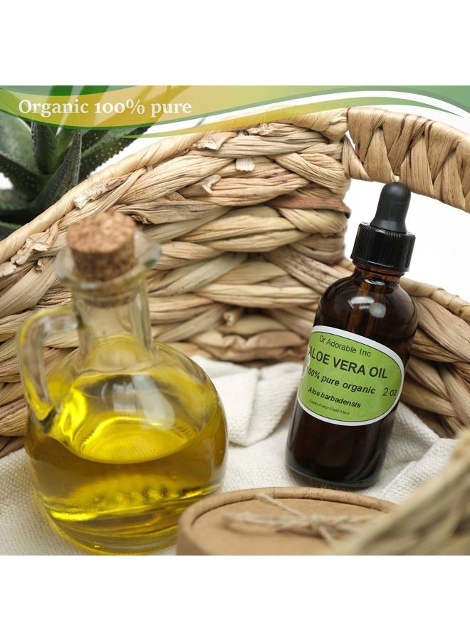 Dr. Adorable Aloe Vera Oil For Skin Hair And Health 2 oz Amber Glass Bottle with Glass Dropper - Image 2
