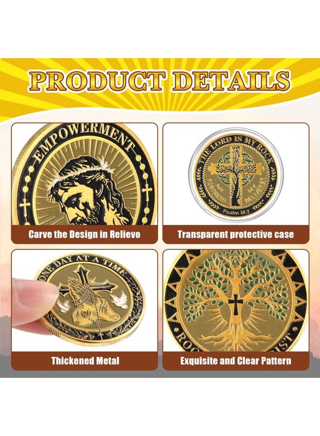 Ecation 60 Pcs Military Challenge Coins Veteran Coins Thank You for Your Service Coins Double Sided Engraving Military Appreciation Gifts Coins for Men Women Veterans Presents (Black and Gold,Cross) - Image 3