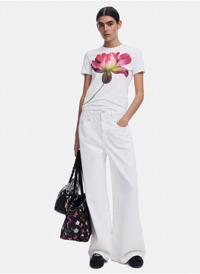 DESIGUAL Large flower T-shirt  - Image 2