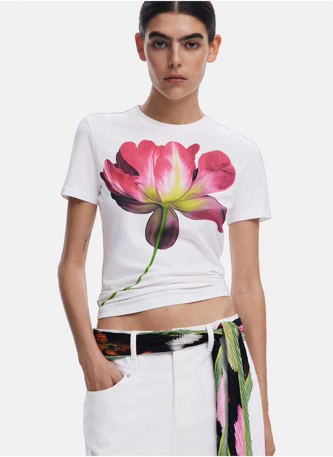 DESIGUAL Large flower T-shirt  - Image 5