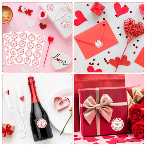 JUESMOS Happy Valentine's Day Stickers Valentine's Day Gift Tags Stickers 1.5" Valentine to from Labels Heart Sticker for Envelopes Seal Boxes Cards Valentines Party Favor Decorations - Image 2