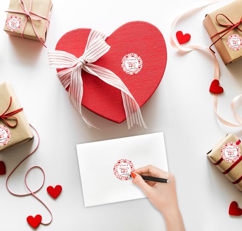 JUESMOS Happy Valentine's Day Stickers Valentine's Day Gift Tags Stickers 1.5" Valentine to from Labels Heart Sticker for Envelopes Seal Boxes Cards Valentines Party Favor Decorations - Image 4