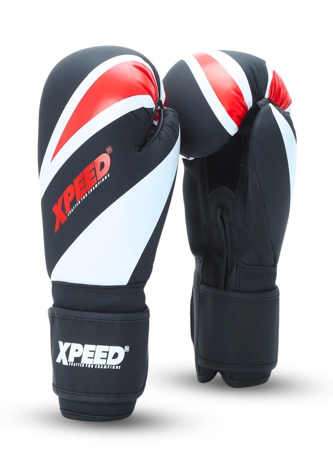 XPEED قفازات Xpeed Premium PU PMFT للتدريب على الملاكمة || فنون القتال المختلطة || الكيك بوكسينغ || الملاكمة التايلاندية || مقاومة ممتازة للصدمات للرجال والنساء (زوج واحد) (16 أونصة) - Image 1