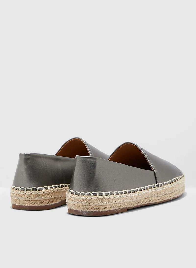 Ginger Pewter Espadrilles In Metallic for Women | Best Price UAE