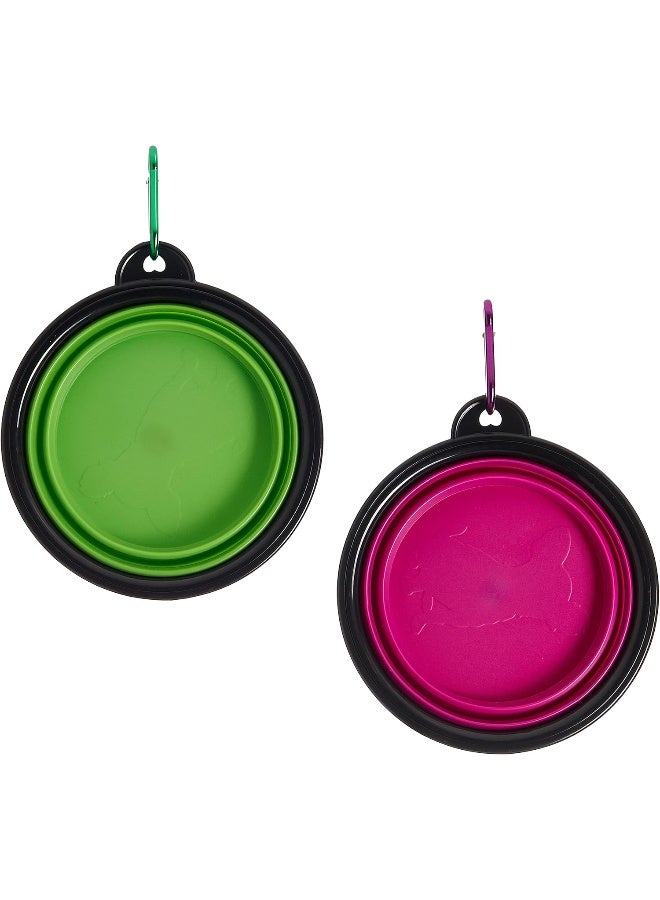 Mumoo Bear, Portable Collapsible Silicone Pet Dog Food Water Travel Bowl, Assorted, 2Pcs/Set - Image 3