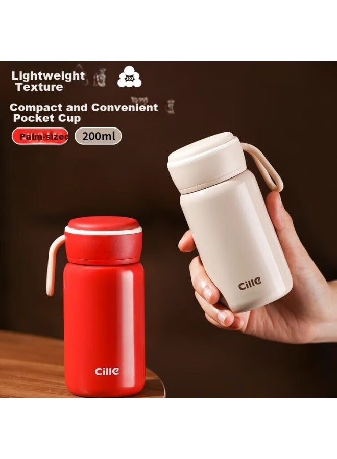 Cille Insulated Mug, 316 Stainless Steel Student Water Bottle, Portable Outdoor Pocket Cup For Men And Women, Compact Handheld Cup For Childre - Image 1