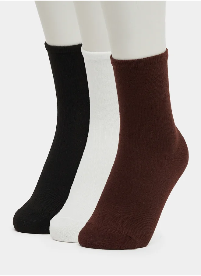 ستايلي Set of 3 - Plain Crew Socks