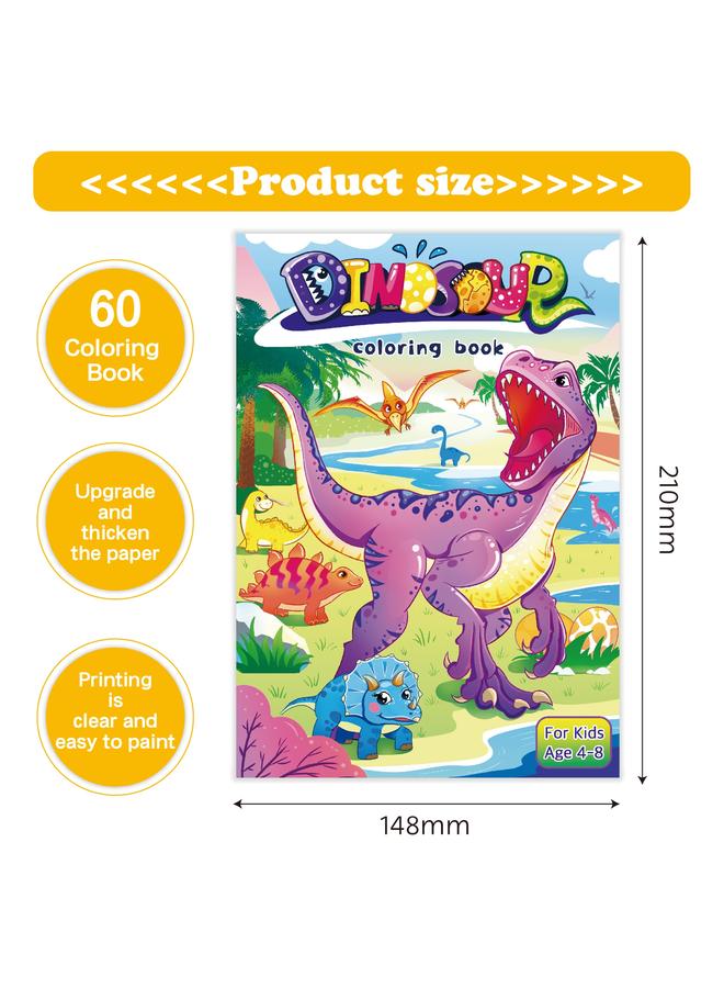 Bluejw Cross-border Original Unicorn Mermaid Dinosaur Coloring Book 60 Cartoon Graffiti Enlightenment 4-year-old Children Coloring Book - Image 3