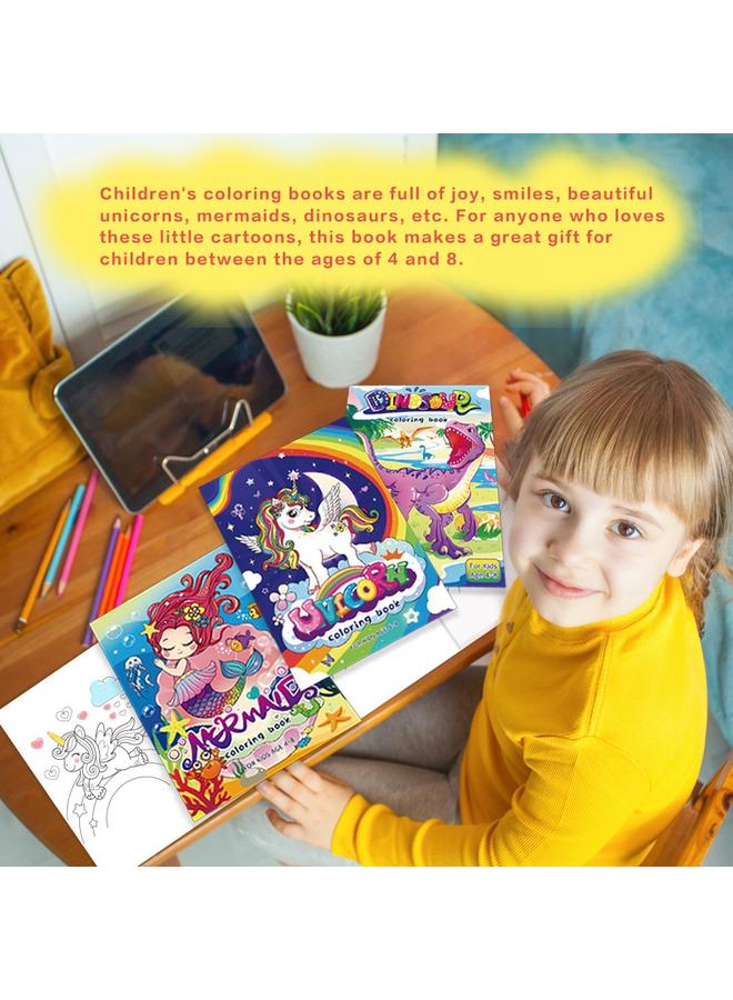 Bluejw Cross-border Original Unicorn Mermaid Dinosaur Coloring Book 60 Cartoon Graffiti Enlightenment 4-year-old Children Coloring Book - Image 4