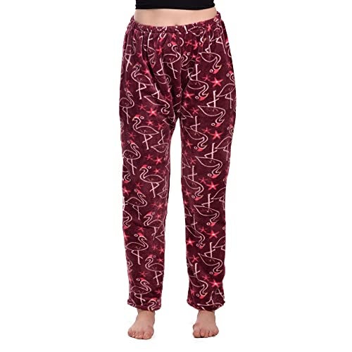 CIERGE Women's Woolen Printed Pyjama/Pajama Trackpant Loungewer (Wine Animal, Wool) - Image 1