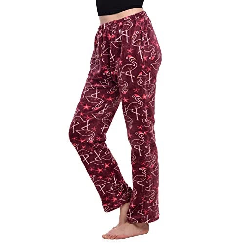 CIERGE Women's Woolen Printed Pyjama/Pajama Trackpant Loungewer (Wine Animal, Wool) - Image 2