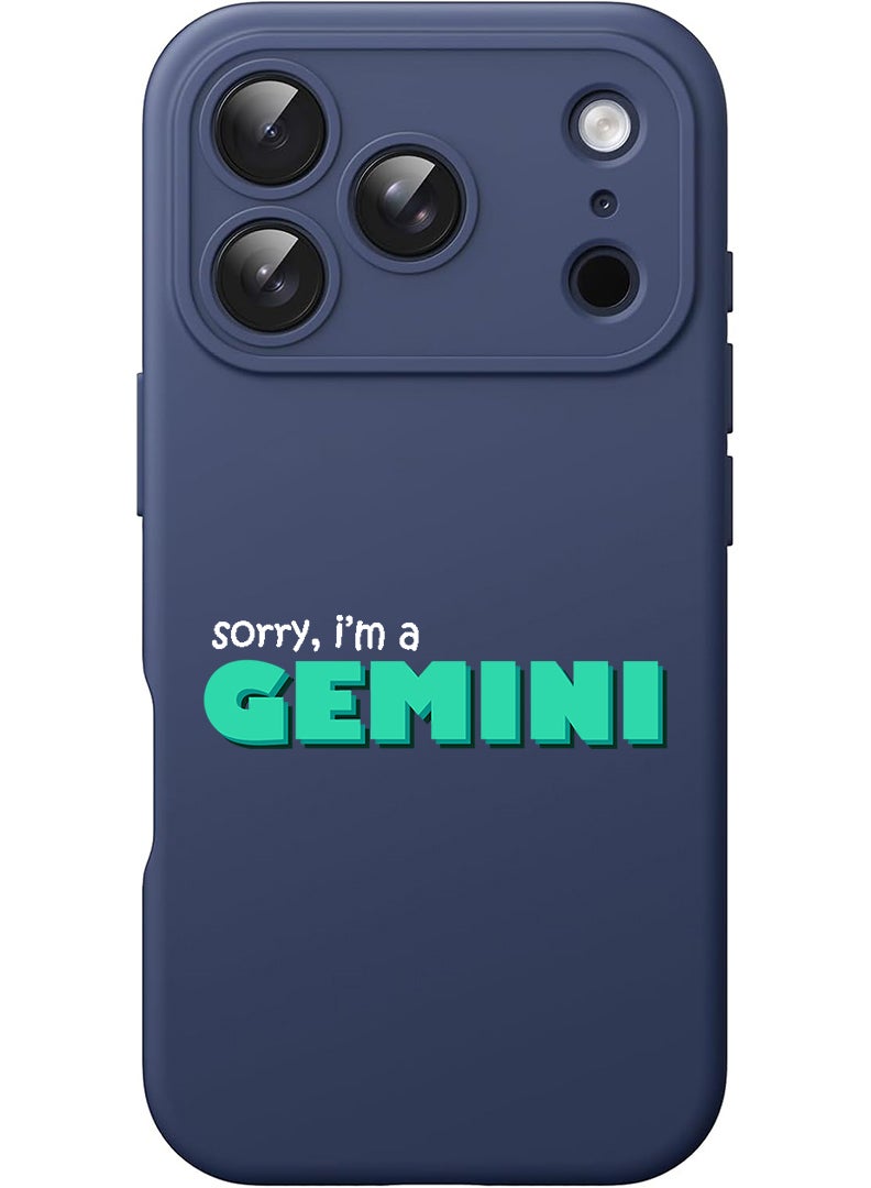 Theodor Protective Slim Fit Case Liquid Silicone Cover with Full Body Protection Anti-Scratch Shockproof Case For Apple iPhone 17 Pro Max (Blue) Gemini - White - Image 1