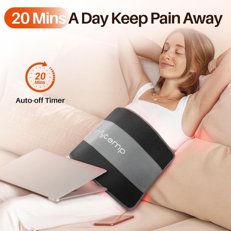Comfytemp 24 x 12 Large Red Light Therapy Pad for Body Near Infrared Light Therapy Wrap with Timer 242 LEDs Light Therapy Pad for Back Shoulder Joint Muscle Pain Relief 32W - Image 5