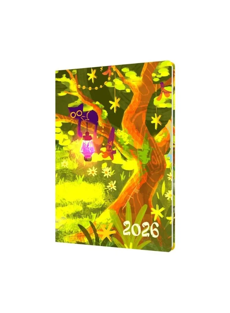 Collins Collins - Bella Ramsay Cat - 2026 12 Month Calendar Year Planner, Week-To-View Diary, A5 Hard Cover - Tree (E-CA153.TC-26)