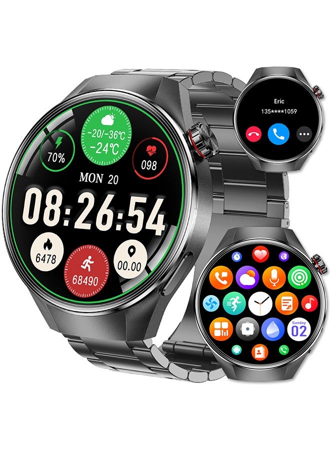 RollsTimi Men's Smartwatch 1.75" AMOLED, Bluetooth Calls, Sleep Monitor, Fitness Tracker, IP67 Waterproof Smart Watch for Men, Compatible with Android/iOS, Voice Assistant