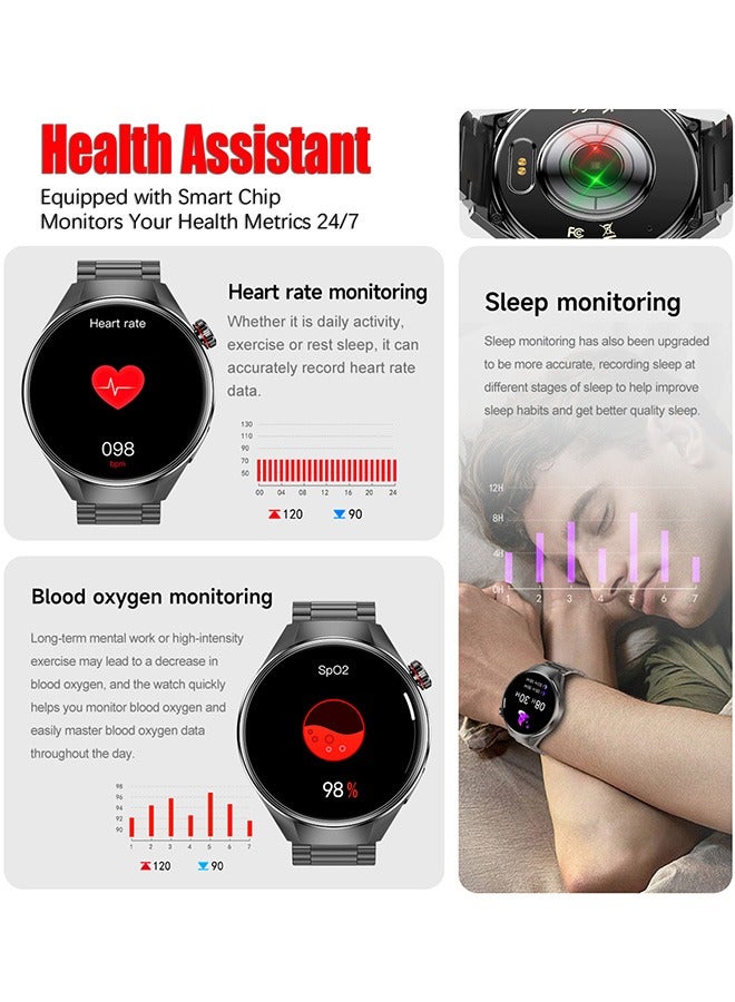 RollsTimi  Men's Smartwatch 1.75" AMOLED, Bluetooth Calls, Sleep Monitor, Fitness Tracker, IP67 Waterproof Smart Watch for Men, Compatible with Android/iOS, Voice Assistant - Image 4