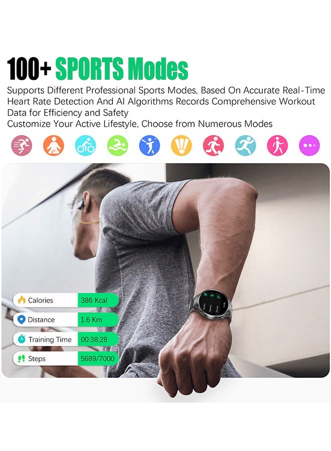 RollsTimi  Men's Smartwatch 1.75" AMOLED, Bluetooth Calls, Sleep Monitor, Fitness Tracker, IP67 Waterproof Smart Watch for Men, Compatible with Android/iOS, Voice Assistant - Image 3