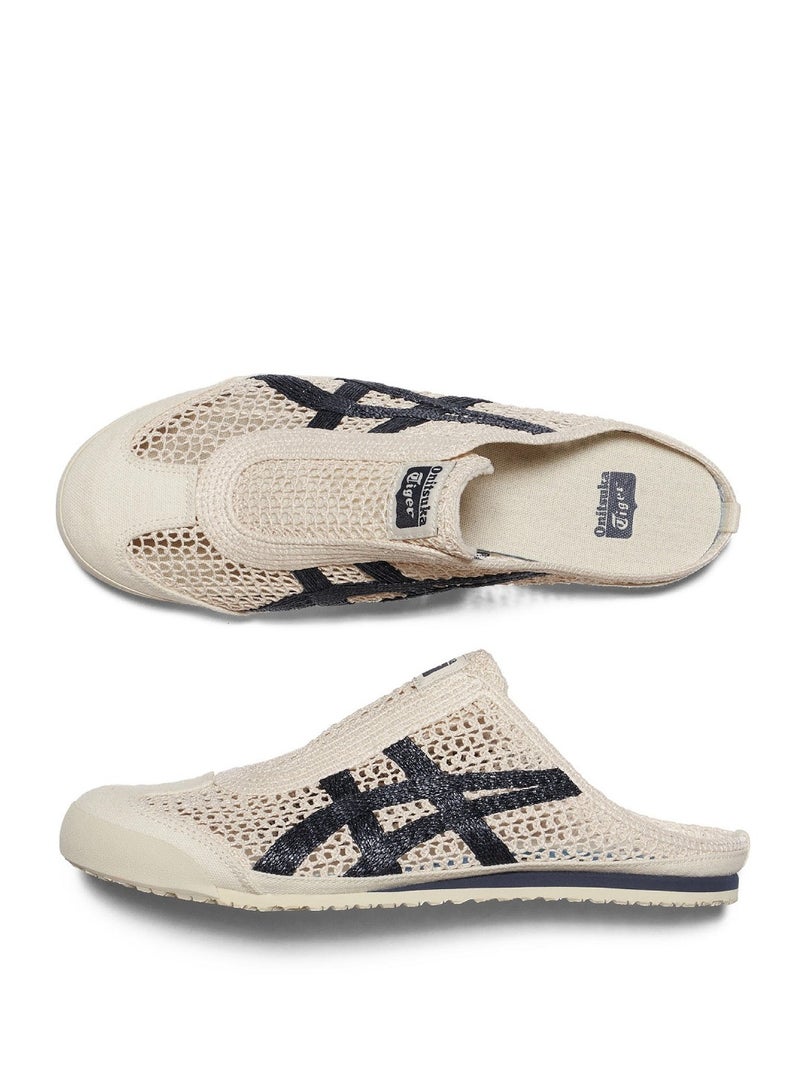 أونيتسوكا تايجر Sabot Slip-On Athlesiure Sandals بيج / كريم مع الأزرق البحري للرجال / النساء / الطلاب - Image 3