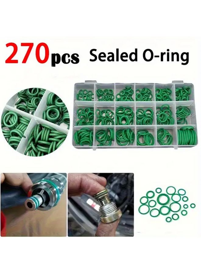 Purple 270Pcs Automotive AC O Ring Sealing Rubber Rings Car Repair Tool Kit - Image 3