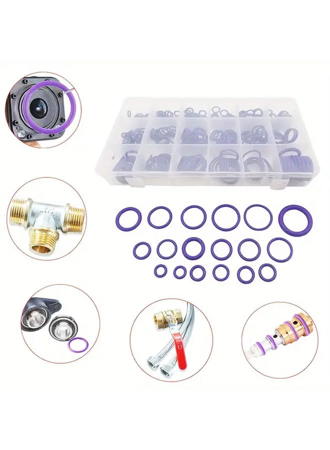 Purple 270Pcs Automotive AC O Ring Sealing Rubber Rings Car Repair Tool Kit - Image 4
