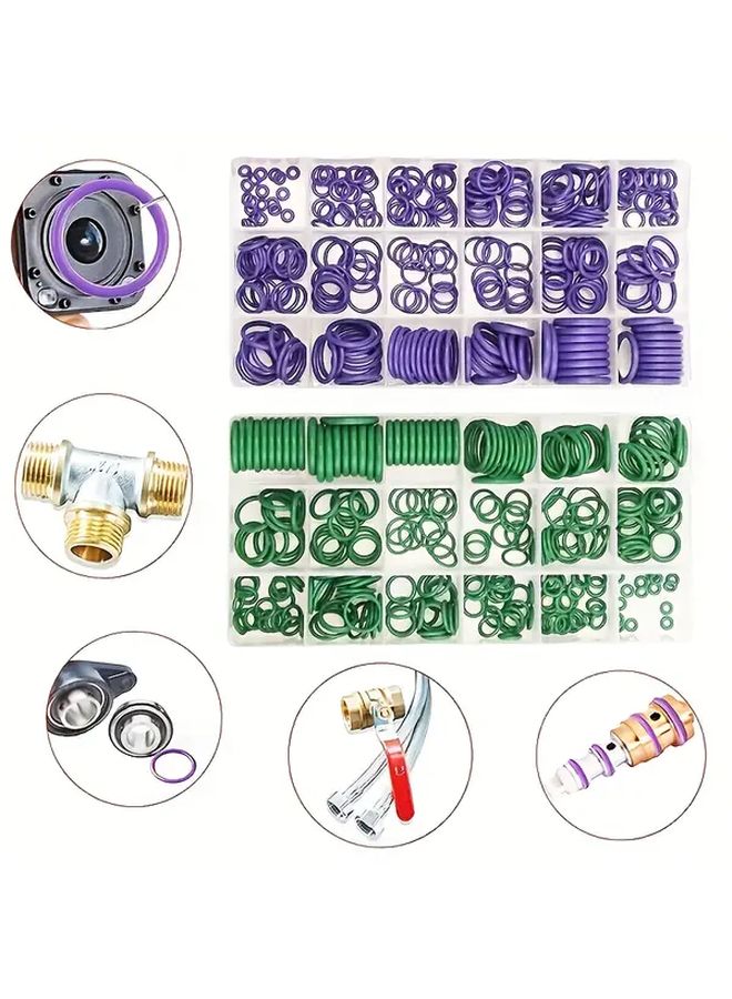 Purple 270Pcs Automotive AC O Ring Sealing Rubber Rings Car Repair Tool Kit - Image 1