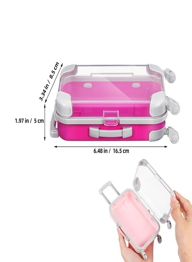 Sewroro 4 Pcs Mini Suitcase Eyelash Travel Case Portable Lash Storage Box with Clear Lid and Wheels for Makeup Accessories Organizer 6.49X3.34X1.96 Inches - Image 4