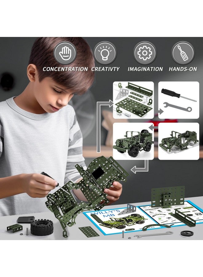 LOCOMOTO Locomoto Metal Model Car Kits - 392 Pcs Erector Set Toys for Ages 6-13, STEM Projects for Kids Ages 8-12 14 and Up, Assembly Educational Building Toys, Birthday Gifts for Elder Boys Girls and Adults  - Image 4