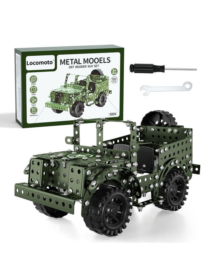 LOCOMOTO Locomoto Metal Model Car Kits - 392 Pcs Erector Set Toys for Ages 6-13, STEM Projects for Kids Ages 8-12 14 and Up, Assembly Educational Building Toys, Birthday Gifts for Elder Boys Girls and Adults  - Image 1