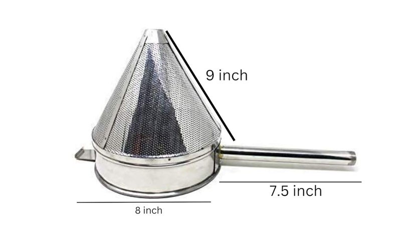 OLRADA Olrada Stainless Steel Pointed Conical Cone Shape Strainers China Cap Strainer Coarse Strainer Small Cone Shape Strainers - Image 2