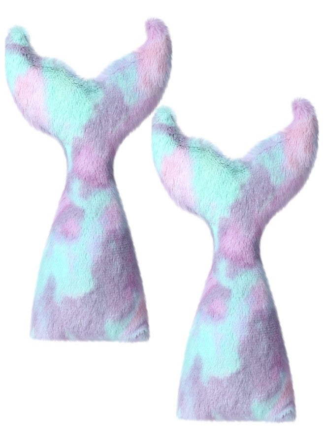 Bencailor 2 Pcs Mermaid Tail Throw Pillow Soft Mermaid Throw Pillow Cute Decorative Plush Mermaid Pillow Couch Sofa Cushion Birthday Gift for Girl Women Lover Kid Home Room Decor (Purple Pink, Medium) - Image 1