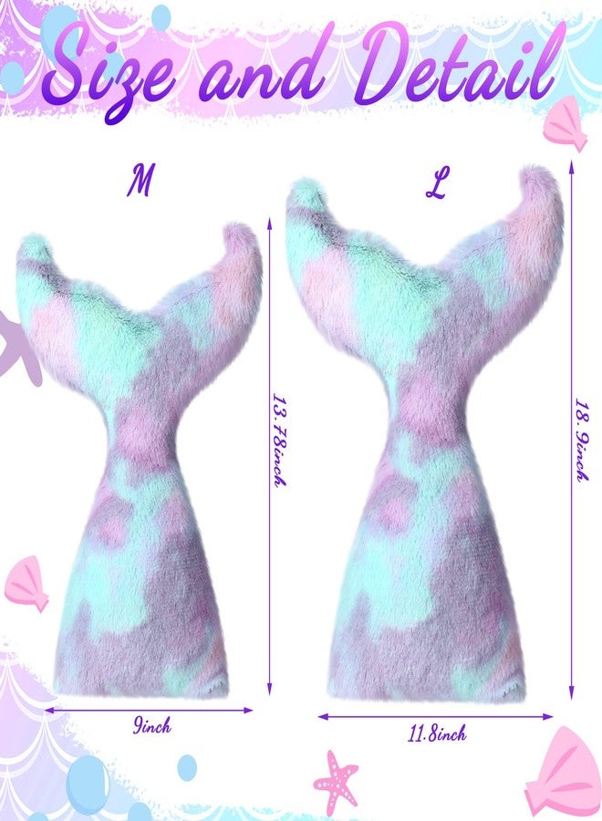 Bencailor 2 Pcs Mermaid Tail Throw Pillow Soft Mermaid Throw Pillow Cute Decorative Plush Mermaid Pillow Couch Sofa Cushion Birthday Gift for Girl Women Lover Kid Home Room Decor (Purple Pink, Medium) - Image 3