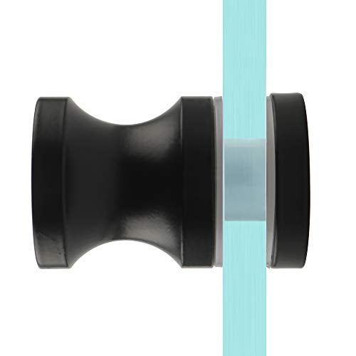 Alise Shower Glass Door Handle,Sliding Shower Doors Knob,One Sided Pull Hardware Replacement Parts for Bathroom Glass Doors,Solid SUS304 Stainless Steel Black Finish,L9000-B - Image 1