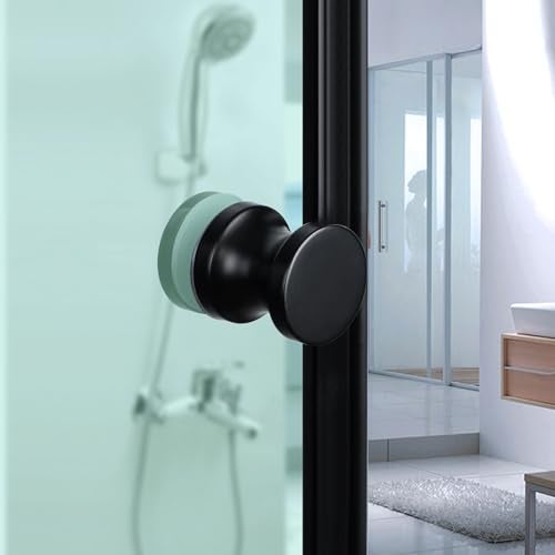 Alise Shower Glass Door Handle,Sliding Shower Doors Knob,One Sided Pull Hardware Replacement Parts for Bathroom Glass Doors,Solid SUS304 Stainless Steel Black Finish,L9000-B - Image 5