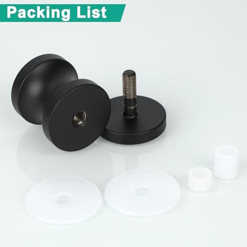 Alise Shower Glass Door Handle,Sliding Shower Doors Knob,One Sided Pull Hardware Replacement Parts for Bathroom Glass Doors,Solid SUS304 Stainless Steel Black Finish,L9000-B - Image 4