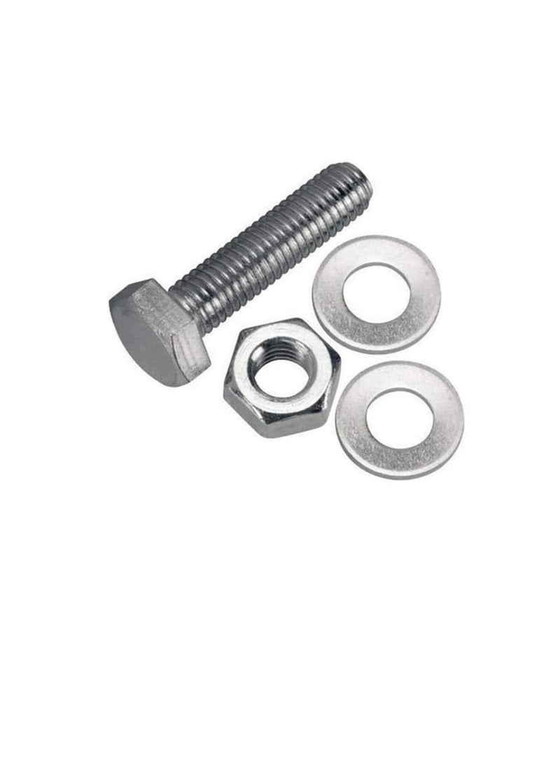 Generic 12 pcs Hex Head Screw Bolts Nuts & Washers Fully Thread GI Plain Finish Bolt Set. (10, 80MM)  - Image 3