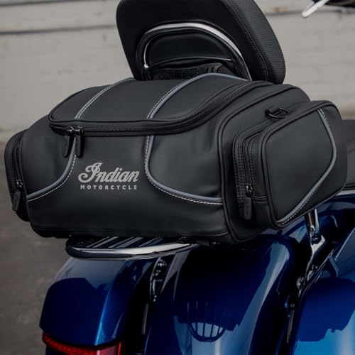 Indian Motorcycle Spirit Lake Rack Bag, Black, Specific for Chief, Challenger, Chieftain, Roadmaster, Roadmaster Dark Horse, Springfield Dark Horse, and More, Genuine OEM Part 2889145-VBA - Image 4