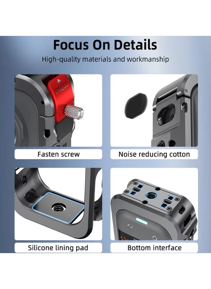 Metal Frame for Insta360 X5 Shockproof Protective Rabbit Cage Expansion Case Metal Frame Bracket for Insta 360 X5 Accessories - Image 4