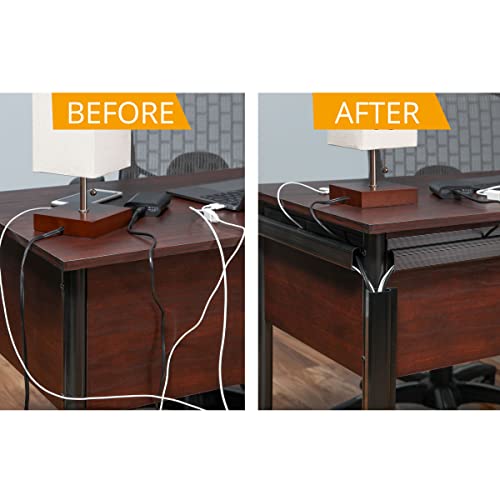 SimpleCord Cable Management Kit - 5-Pack 16-Inch J Channel Wire Organizers for Cords - Easy to Install Cord Hider Kit for Desk, Office, and Kitchen Use - Cable Management Under Desk by Simple Cord (Black) - Image 3
