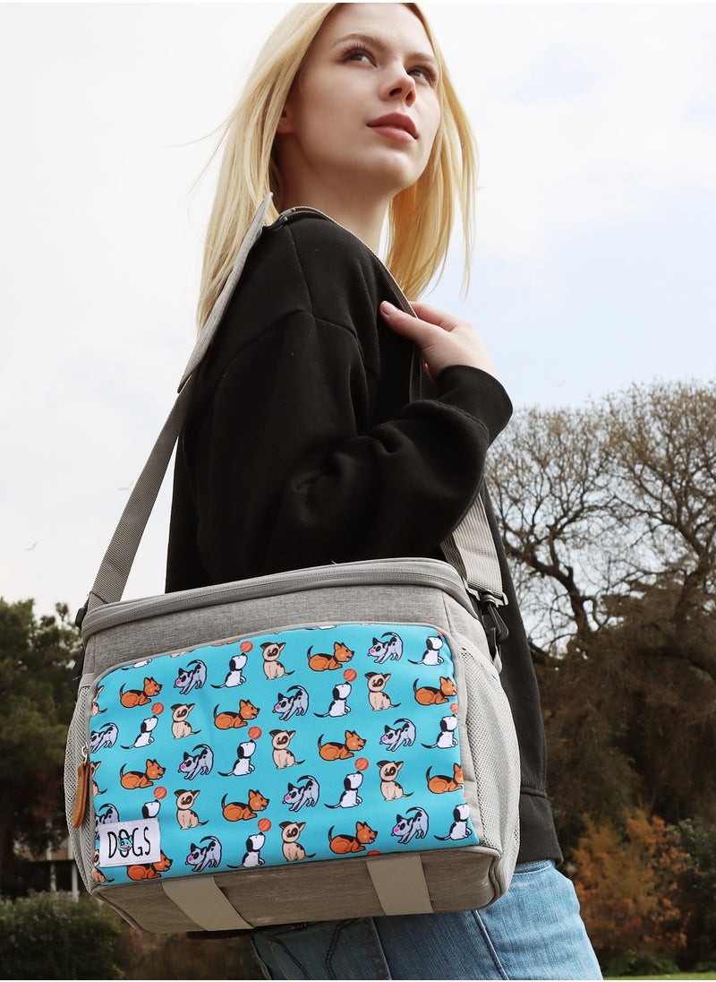 Biggdesign - Biggdesign Dogs Waterproof and Leakproof Heat Insulated Lunch Bag, Turquoise - Image 1