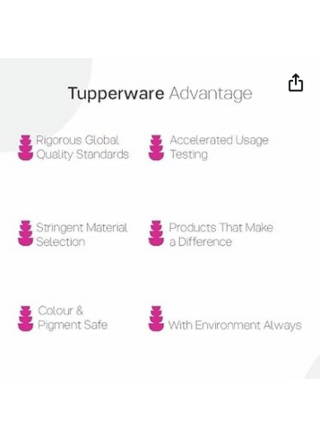 Tupperware Original Spill Proof Air tight Tropical Round Stax Storage Lunch food Container bowl/Box/Jar 230ml set of 4 pc - Multicolor - Image 4