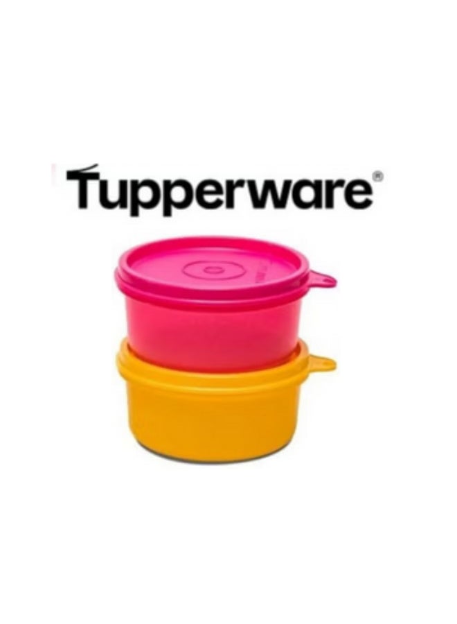 Tupperware Original Spill Proof Air tight Tropical Round Stax Storage Lunch food Container bowl/Box/Jar 230ml set of 4 pc - Image Colors - Image 3