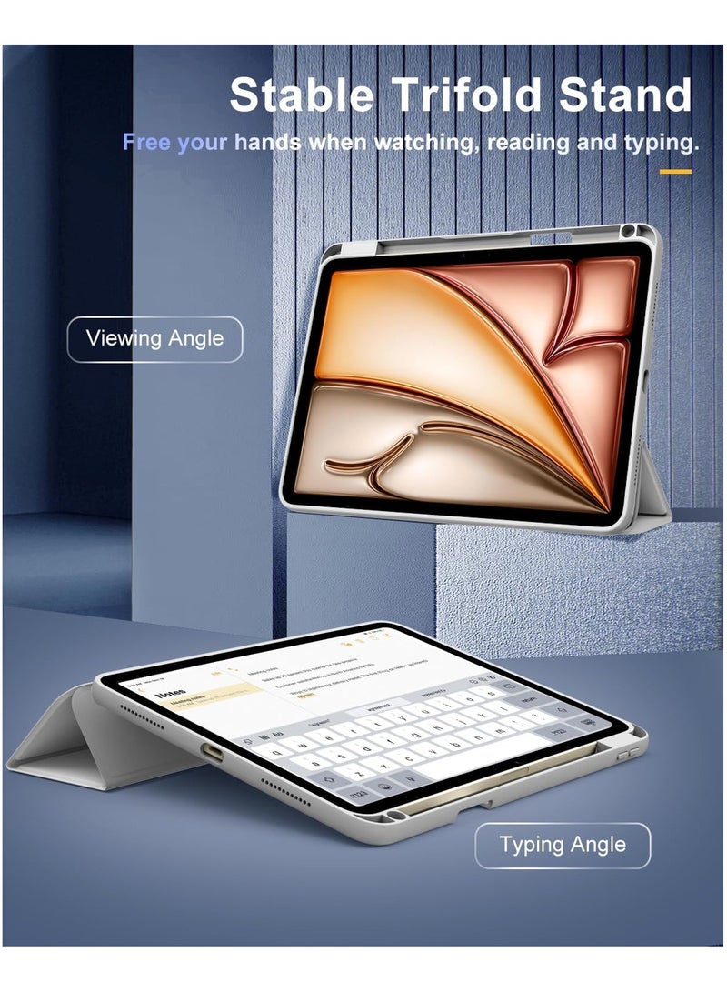 دوسالا جراب 2 في 1 لجهاز iPad Air 11 بوصة (M3/M2-2025/2024) مع حامل قلم، جراب iPad Air من الجيل الخامس/الرابع (2022/2020) 10.9 بوصة، غطاء واقٍ رفيع بظهر شفاف، خاصية الإيقاظ/السكون التلقائي مع زجاج مقسّى - Image 3