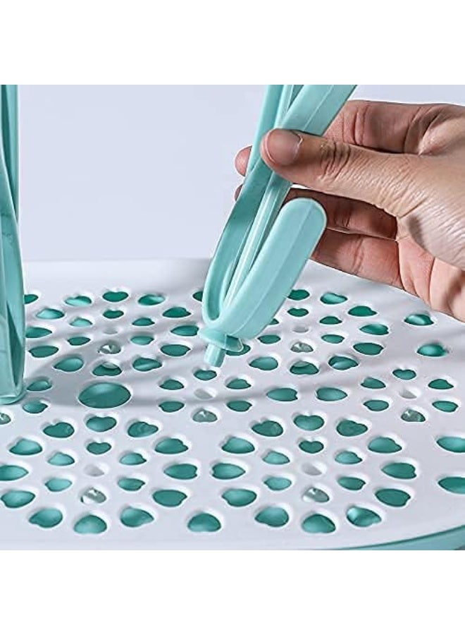 PandaEar Baby Bottle Drying Rack| Toddler Sippy Cups Infant Dishes and Accessories Countertop Dryer Rack with Drainer Tray (Green)