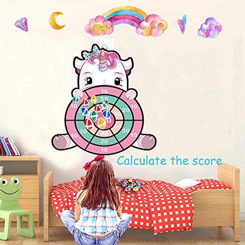 HONGID Unicorn Toys for 3-12 Year Old Girls,25”Large Dart Board Kids Toys for 6-12 Year Old Girls Teens Party Outdoor Games,Christmas Birthday Gifts for Girls Age 3-12, Pink (KL-2022) - Image 5